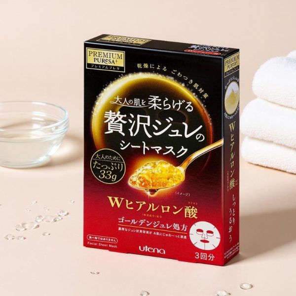 UTENA Premium Puresa Golden Jelly(GELEE) Mask Hyaluronic Acid 3sheets