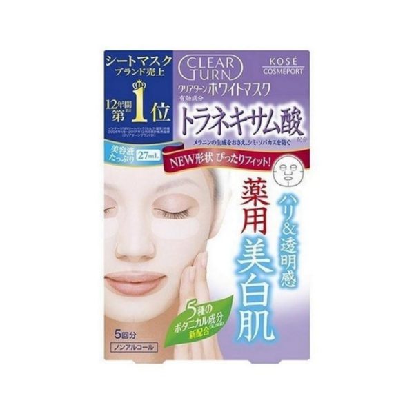 KOSE CLEAR TURN Moisturizing Mask Hyaluronic Acid Collagen 5 sheets