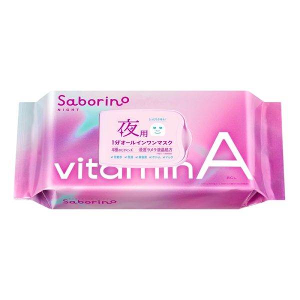 BCL SABORINO Night Facial Mask #Vitamin A 30 Sheets