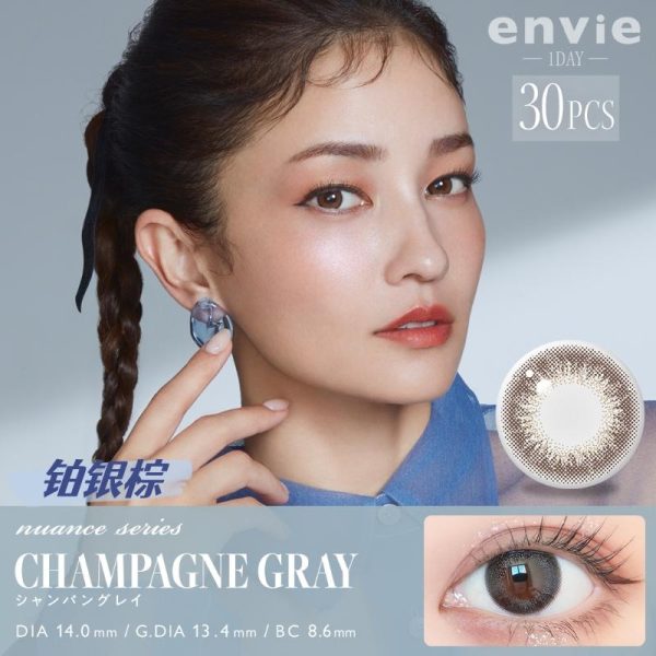 envie 1Day Champagne Gray DIA|14.0mm 30pcs Colore Contact Lenses
