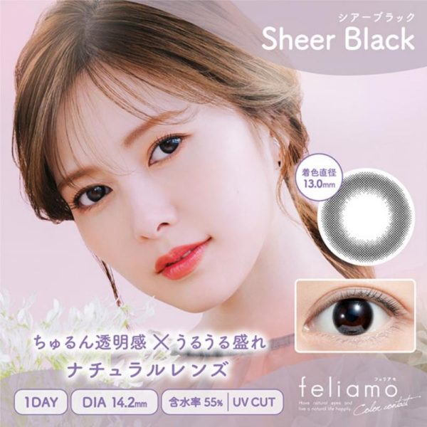 feliamo 1Day Sheer Black DIA|14.2mm 10pcs Color Contact Lenses