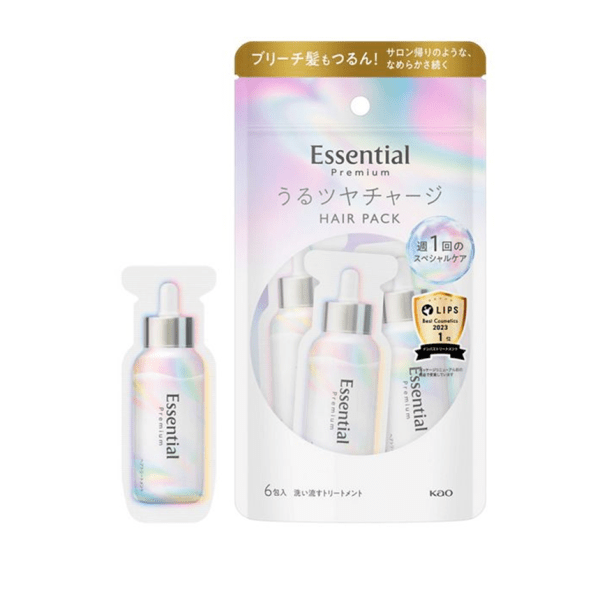 KAO Essential Premium Urutsuya Recharge Hair Mask 9g x 6 Rinse-Out