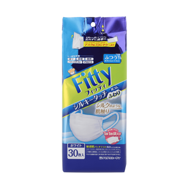 Tamagawa Eizai Fitty Silky Touch Soft Ear Elastics with Case, Regular Size, White 30 pieces