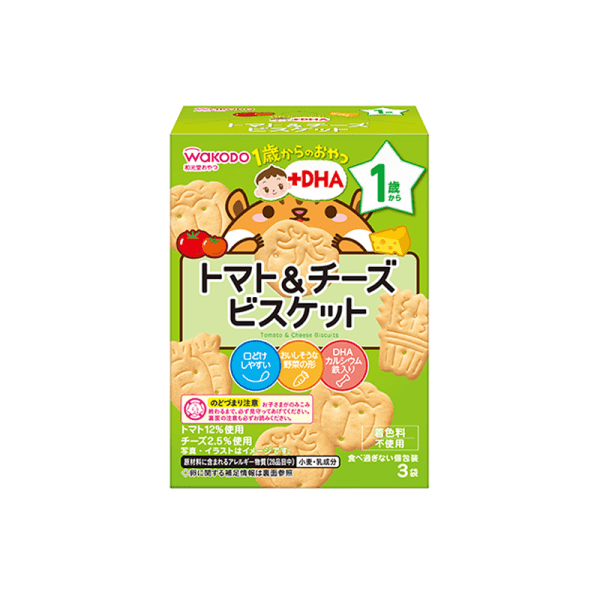 WAKODO Tomato and Cheese DHA Biscuits (For Children 1 Year and Older) 11.5 g x 3 pcs