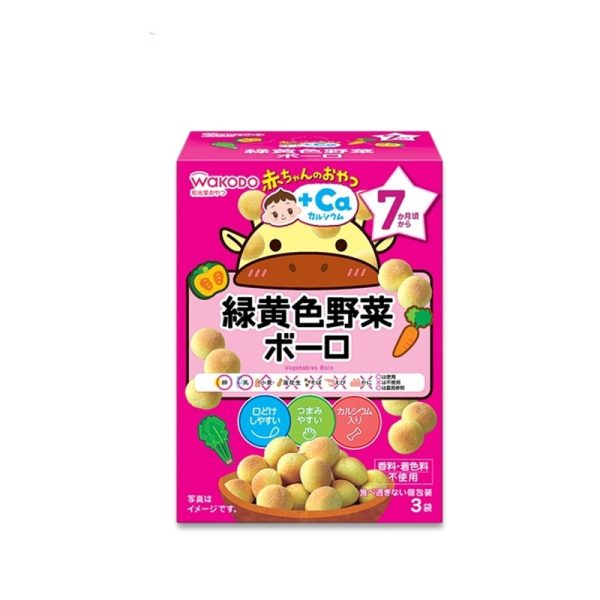 WAKODO Calcium-Fortified Vegetable Bolo Cookies (7 months+) 15 g x 3 pcs