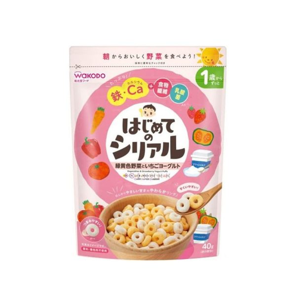WAKODO My First Cereal Vegetable & Strawberry Yogurt Puffs 40 g