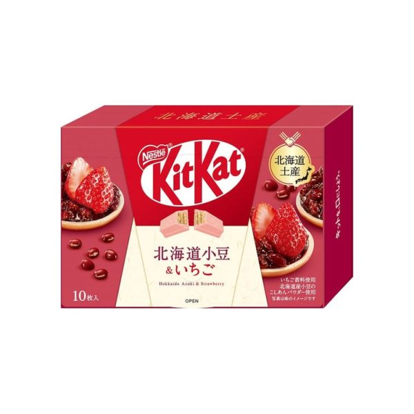 Nestle KitKat Kat Hokkaido Adzuki Bean & Strawberry Chocolate Wafer Biscuits 10 Pack for 12 Months