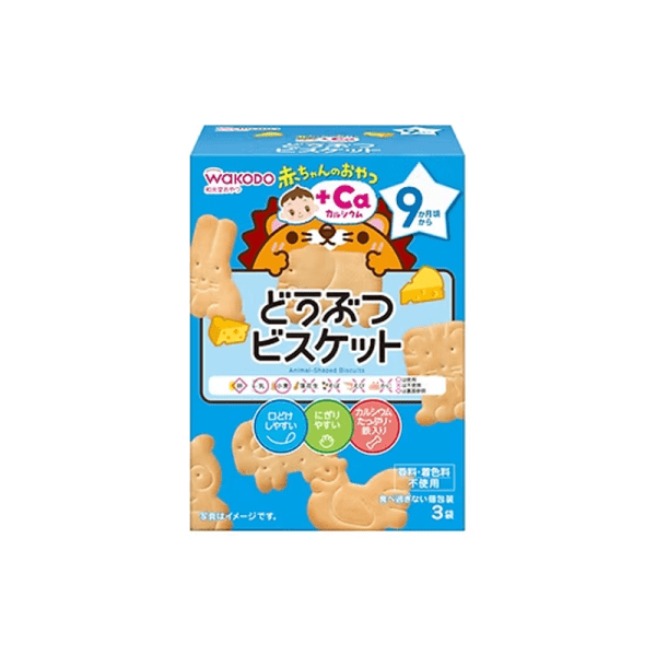WAKODO Baby Snacks +Calcium Animal Crackers (9 months+) 11.5 g x 3 pcs