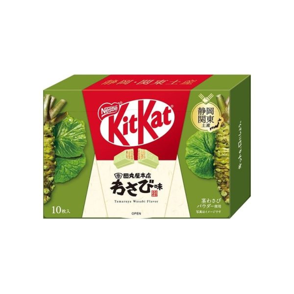 Nestlé KitKat, Tamariya Honten Wasabi Flavor Chocolate Wafer Biscuits, 10 Pieces Pack