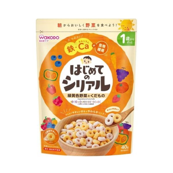 WAKODO My First Cereal Vegetables & Fruits Puffs (Ages 1+) 40g