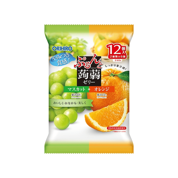 ORIHIRO Purunto Konjac Jelly – White Grape & Orange Flavor 240 g