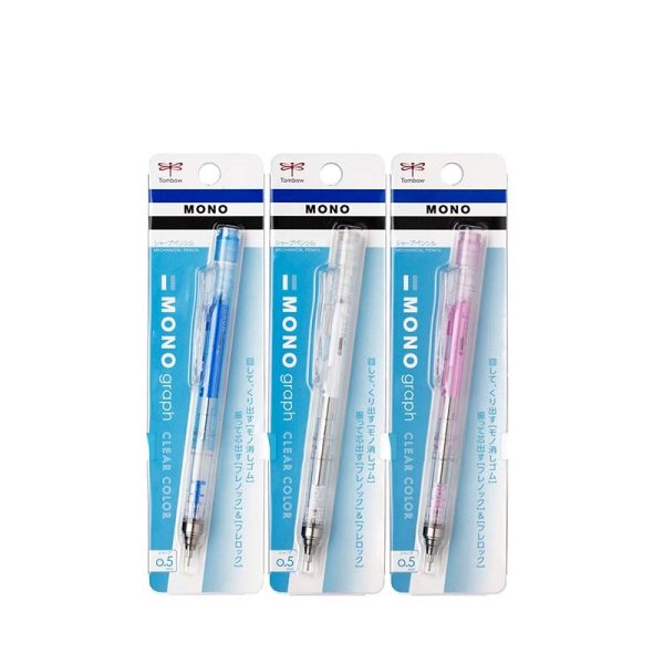 Tombow MONO Mechanical Pencil 0.5mm Transparent Case, Multiple Styles Available