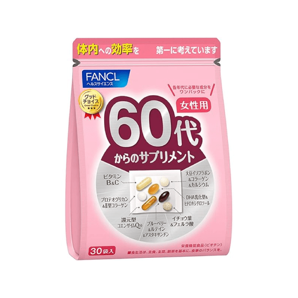 FANCL 60s/60-year-old Women’s 8-in-1 Multivitamin Tablets 30 Bags