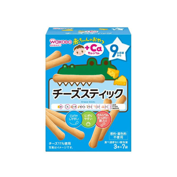 WAKODO Calcium-Fortified Cheese Sticks (Ages 9 months+) 3 pcs x 7 packs