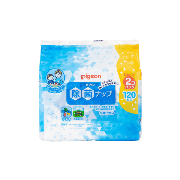 PIGEON Anti-Bacterial Napkins Pack 60pcs×2 packs