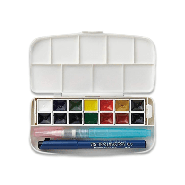 Kuretake Watercolor Paint Set (14 Colors)