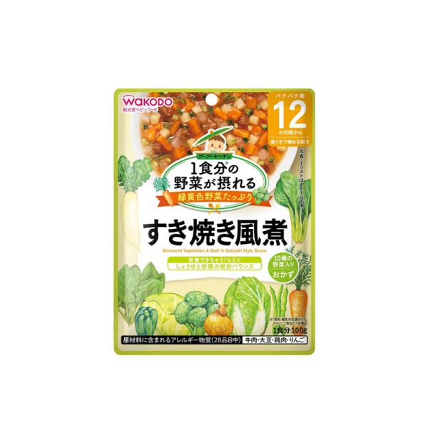 WAKODO Baby Food Vegetable Intake Sukiyaki Style 1 Year+ 100g