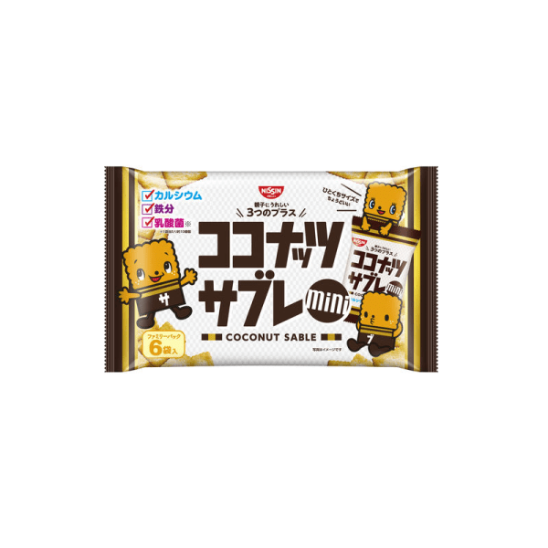 Nissin Coconut Sable Mini Cookies (Family Pack) 90 g (15 g x 6 pcs)