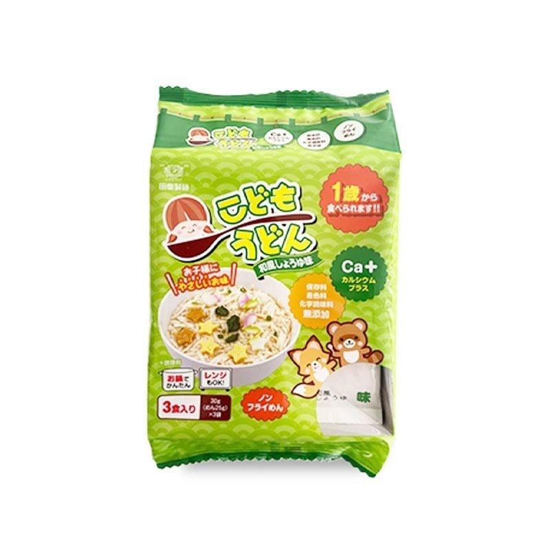 TANABIKI SEIMEN Baby Low Salt Udon Noodles 1 Years+ 3 Pack Japanese Style