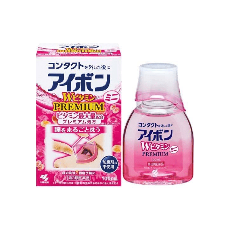 KOBAYASHI Vitamin Eye Wash W 100ml Pink, Cooling sensation 3-4