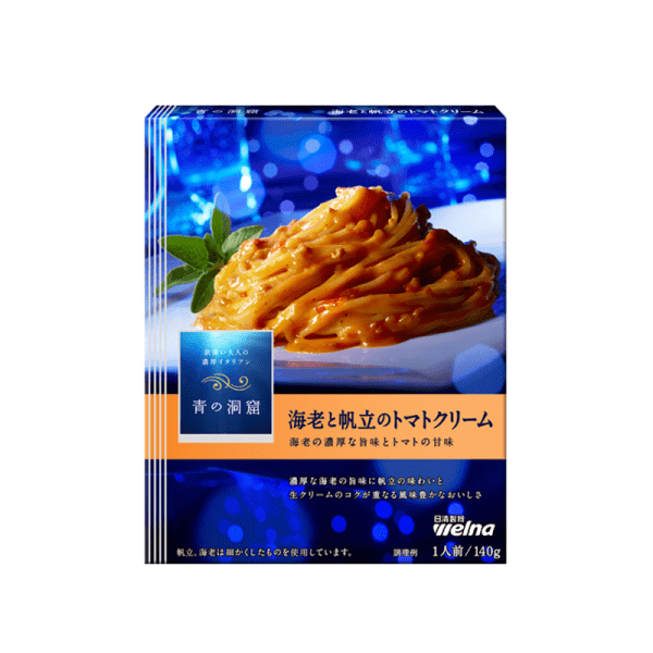 NISSIN Welna Ao no Doukutsu Shrimp and Scallop Tomato Cream Pasta Sauce 140 g