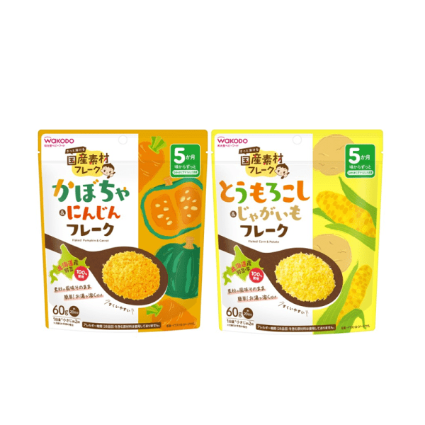 WAKADO Powdered Vegetable Infant Food (Corn and Potato/Pumpkin and Carrot)