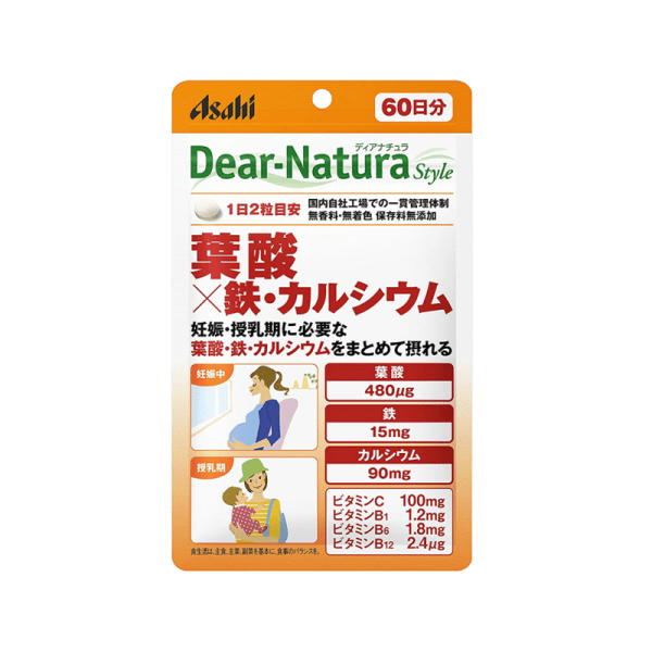 Asahi Dear-Natura Pregnancy Folic Acid Supplement Folic Acid x Iron/Calcium 120 Tablets