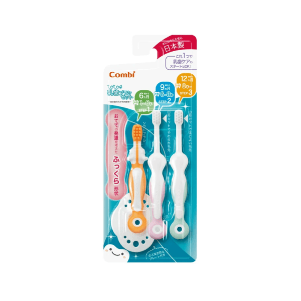 Combi Teteo First Teeth-Brushing Baby Toothbrush Set