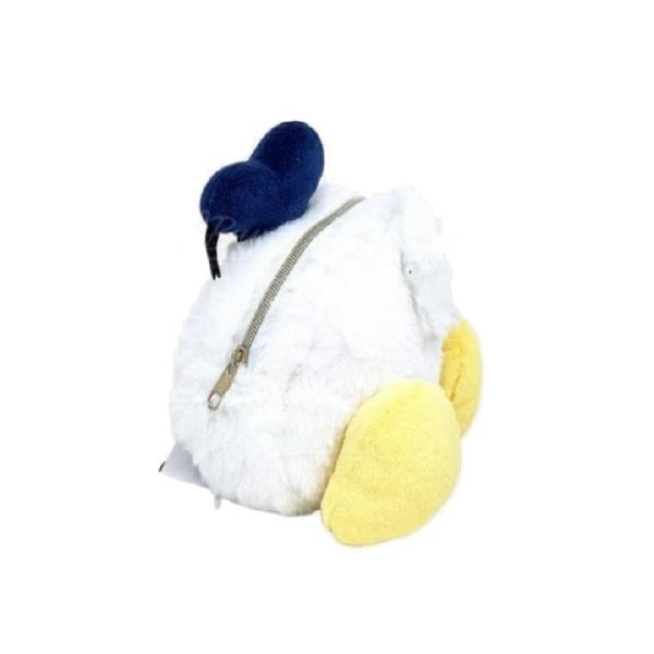 Disney plush duck-shaped storage bag with carabiner.