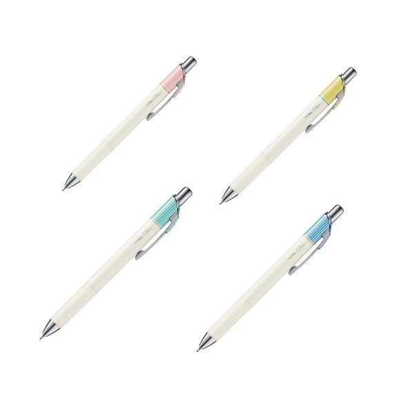 Pentel quick-drying gel pen, striped design, multiple styles available.