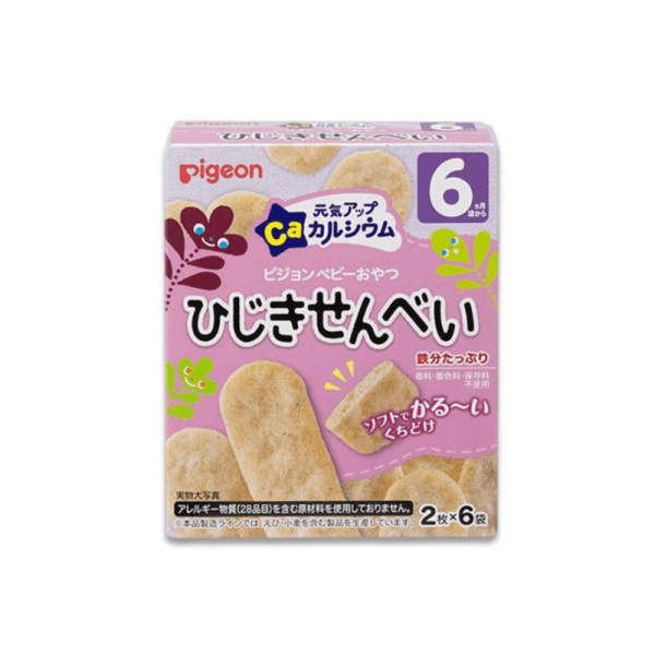 PIGEON Calcium-Fortified Fish Senbei Rice Crackers (Ages 6 months+) 2 pcs x 6 packs