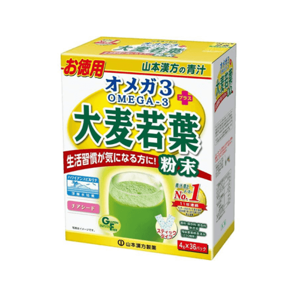 YAMAMOTO KANPO Barley Leaf and Omega 3 Green Juice 36 pcs