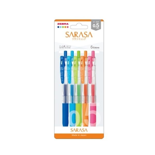 ZEBRA 0.5mm push-button colored gel pen set (5 colors)
