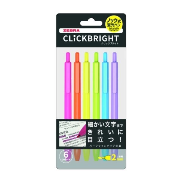 ZEBRA ClickBright 6-Color Set of Miniature Highlighters