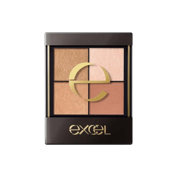 EXCEL Glowing Wardrobe 4-Color Eyeshadow Palette 3.5g Shimmer Lazy Eye Makeup