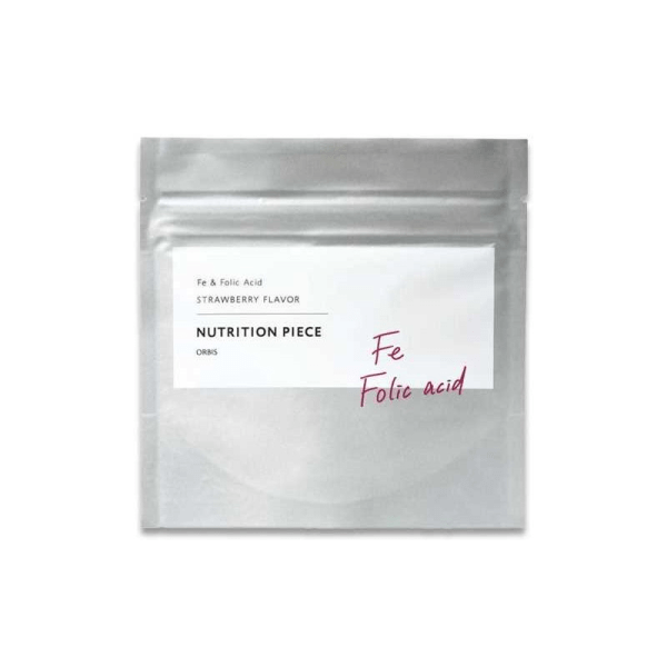 ORBIS Nutrition Piece Fe (Iron) and Folic Acid Supplement, Strawberry Flavor, 60 g