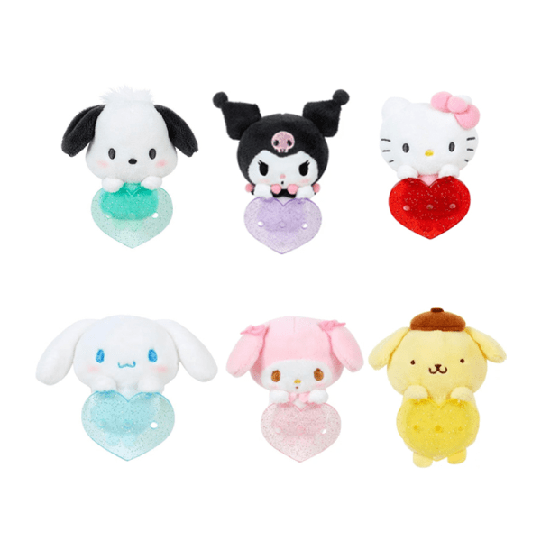 SANRIO heart-shaped badges, multiple designs available.