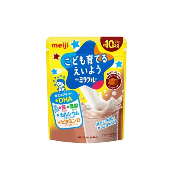 MEIJI Children’s Growing Milk Powder with Iron, Calcium, Zinc, and DHA 75g Chocolate/Strawberry Flavor