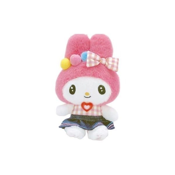 SANRIO plaid denim series plush keychains, multiple styles available.