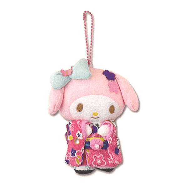 SANRIO Kimono Amulet Series Plush Keychain – Cinnamon Dog/My Melody