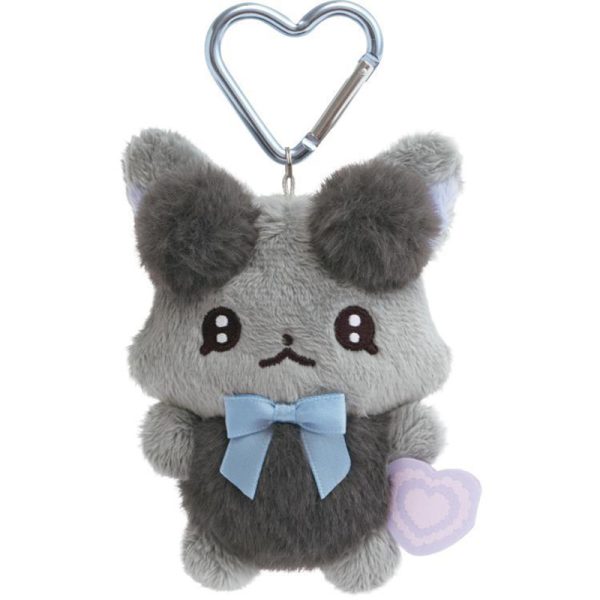 SAN-X Sumikko Gurashi Heart-Shaped Keychain Series Plush Keychain – Supporting White/Black Sheep