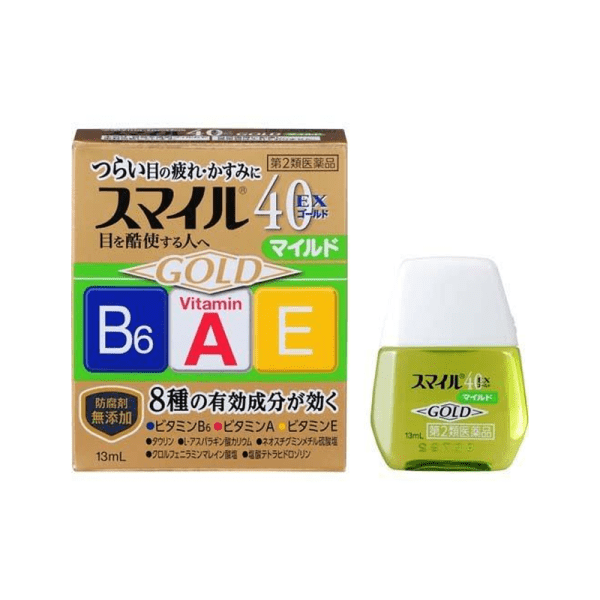 LION Smile40 Gold Mild/Gold Contact Mild Eye Drops 13ml Relieves Excessive Eye Strain