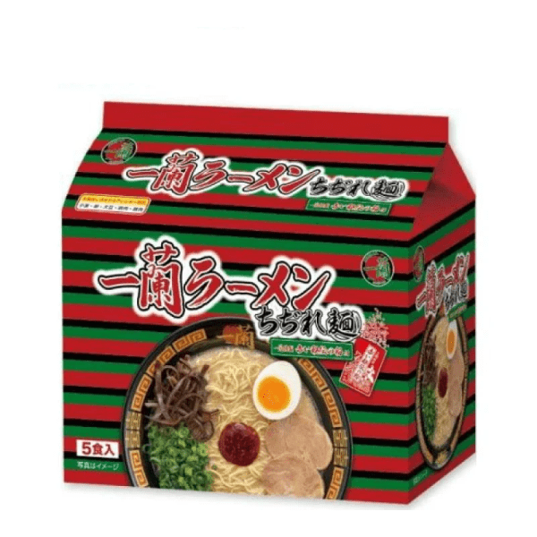 Ichiran Ramen Chigiremen Shredded Tonkotsu Ramen with Original Spicy Red Seasoning (5 Servings)