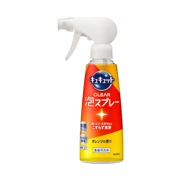 KAO Oil-Removing Foaming Dishwashing Liquid 300ml Sweet Orange Scent/Fragrance-free
