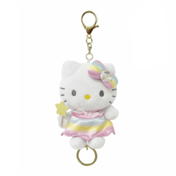 SANRIO Dreamy Fairy Series Plush Keychain, Rainbow Version, Hello Kitty