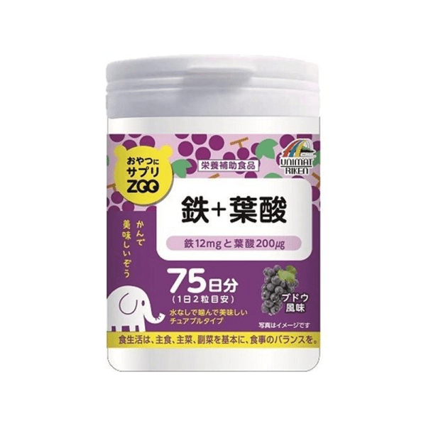UNIMAT RIKEN Snack Supplement ZOO Iron + Folic Acid 150 tablets