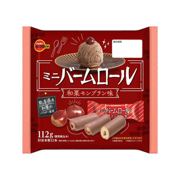 Bourbon Mini Baum Roll Japanese Chestnut Mont Blanc Flavor 112g