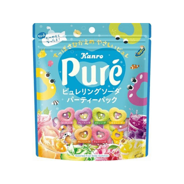 Kanro Soda Fruit Juice Gummies Party Pack, 156g