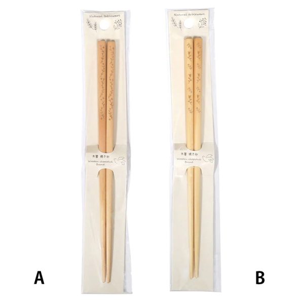 Watts Wooden Chopsticks Floral Design One Pair