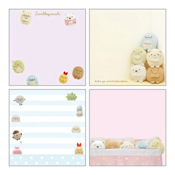 SAN-X Square Sticky Notebook – For friends: Rilakkuma/Sumikko Gurashi
